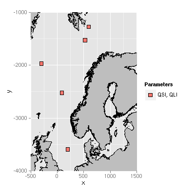 Map showing the stations.